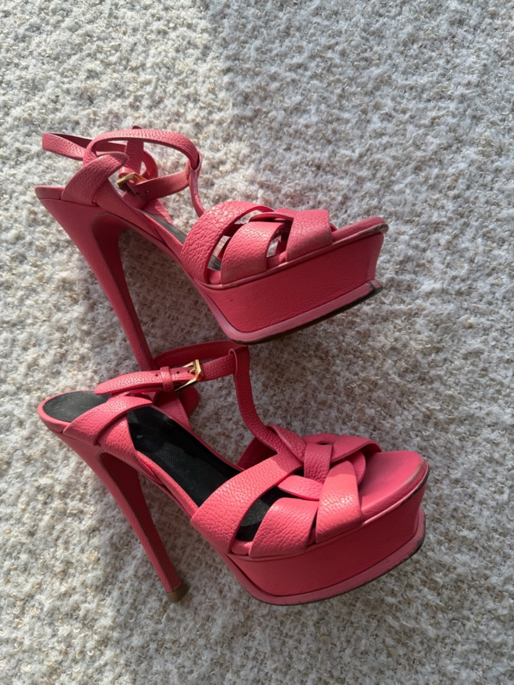 Saint Laurent Coral Pink Tribute Sandal Size 5 - Picture 6 of 6